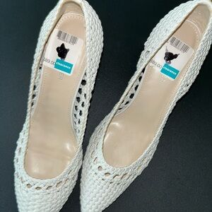 Marc Fisher White Woven Women's Shoes